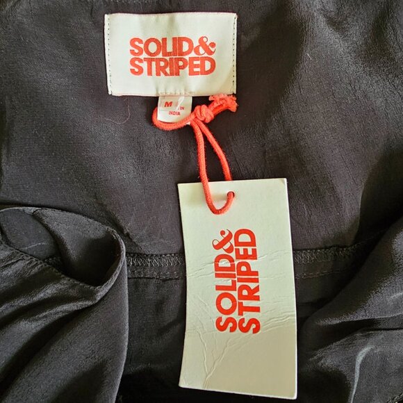 NWT!! Solid & Striped Ariel Flowy Sleeveless Midi Dress With Pockets M Blackout - Picture 11 of 14